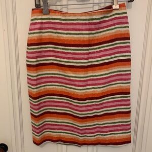 Talbots striped pink/greren/orange/cream  skirt 2